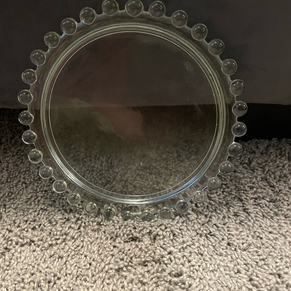 Clear Glass Beaded Edge Plate